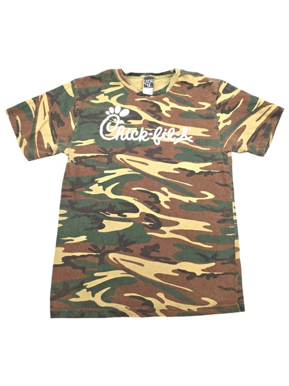 Unisex Camo Camouflage Chick-Fil-A Code 5 T-Shirt Size Medium 100% Cotton Tee